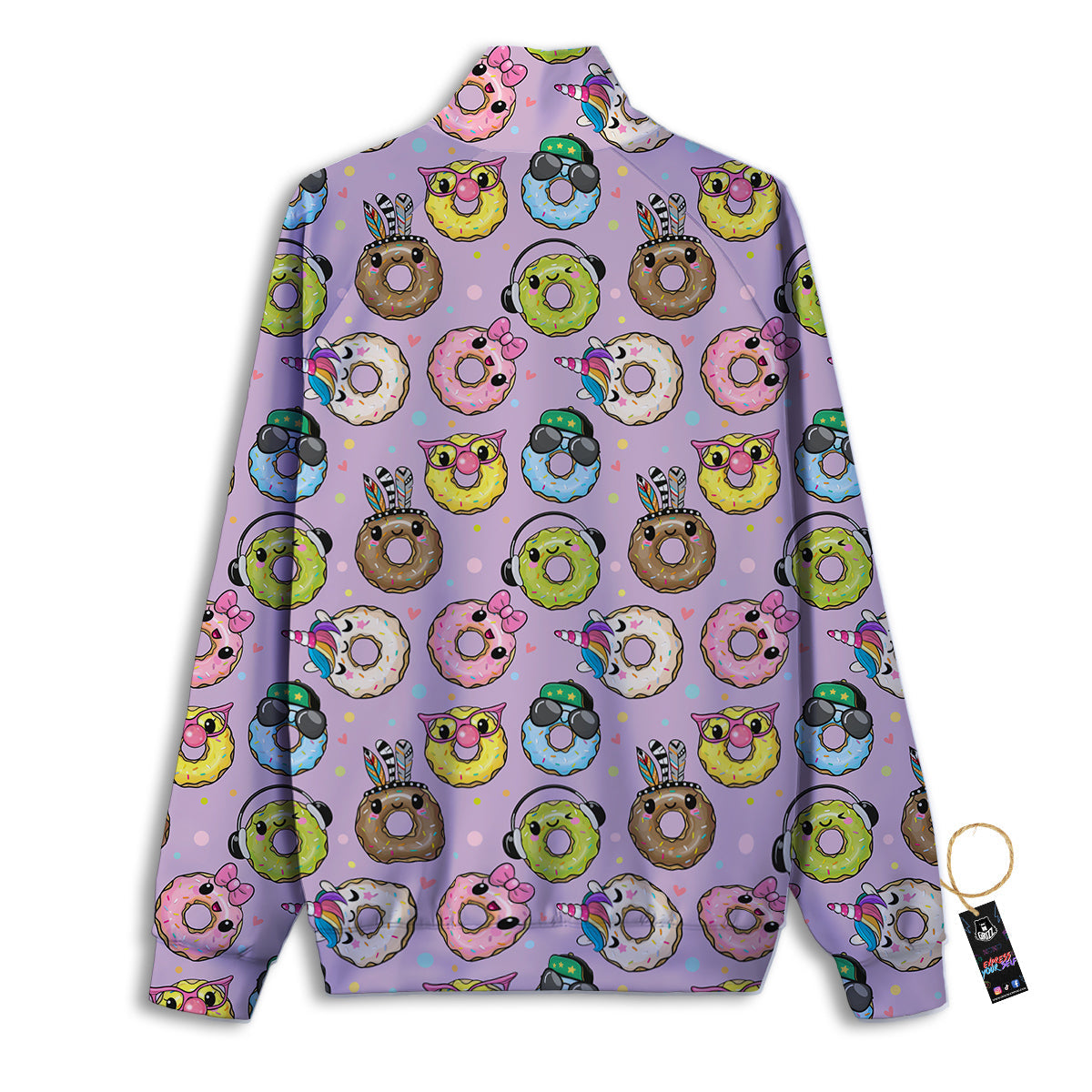 Donut Cute Print Pattern Track Jacket-grizzshop