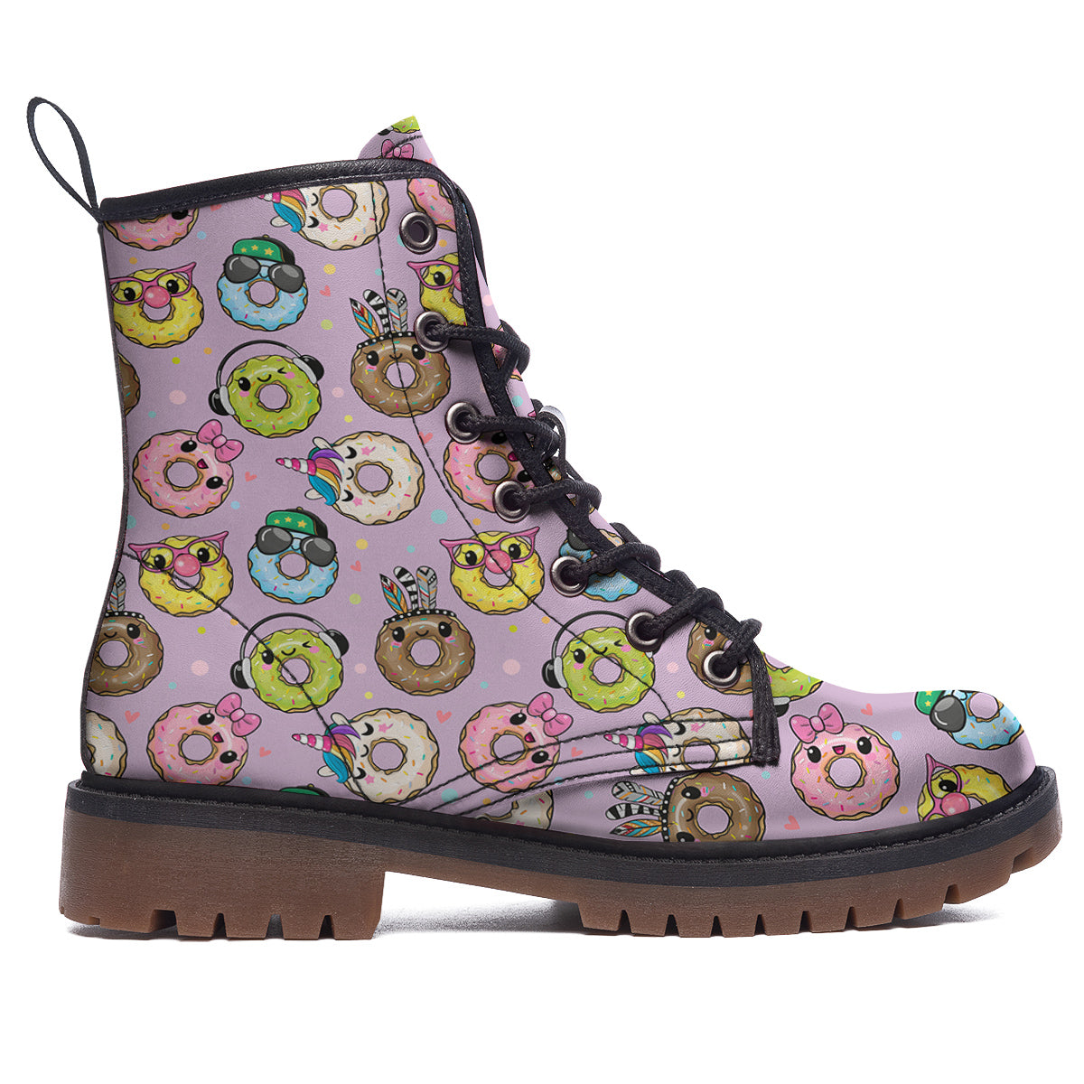 Donut Cute Print Pattern Work Boots-grizzshop