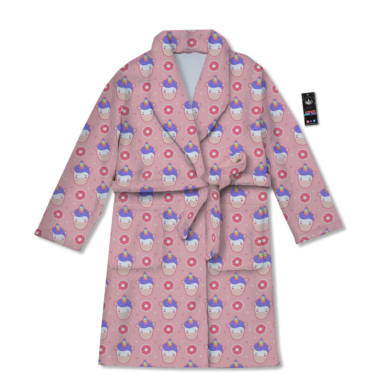 Donut Girly Unicorn Print Pattern Bathrobe-grizzshop