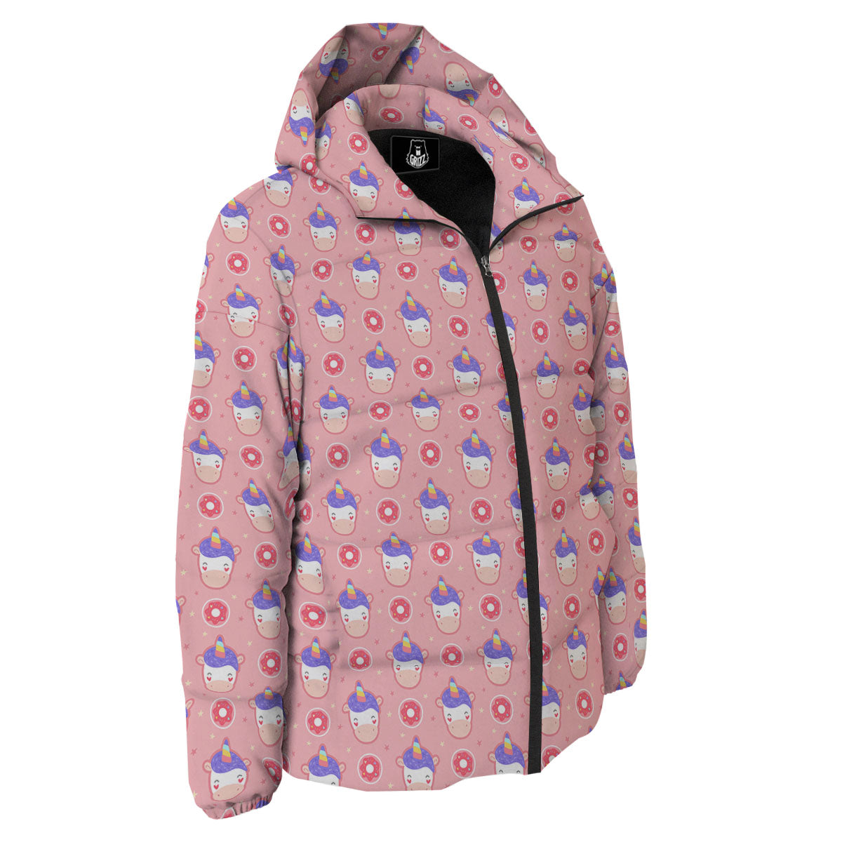 Donut Girly Unicorn Print Pattern Down Jacket-grizzshop