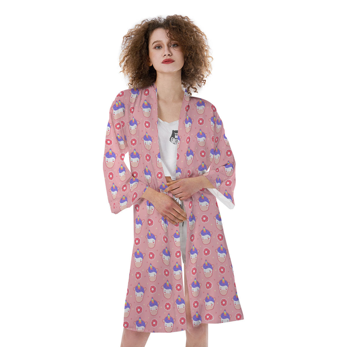 Donut Girly Unicorn Print Pattern Kimono-grizzshop