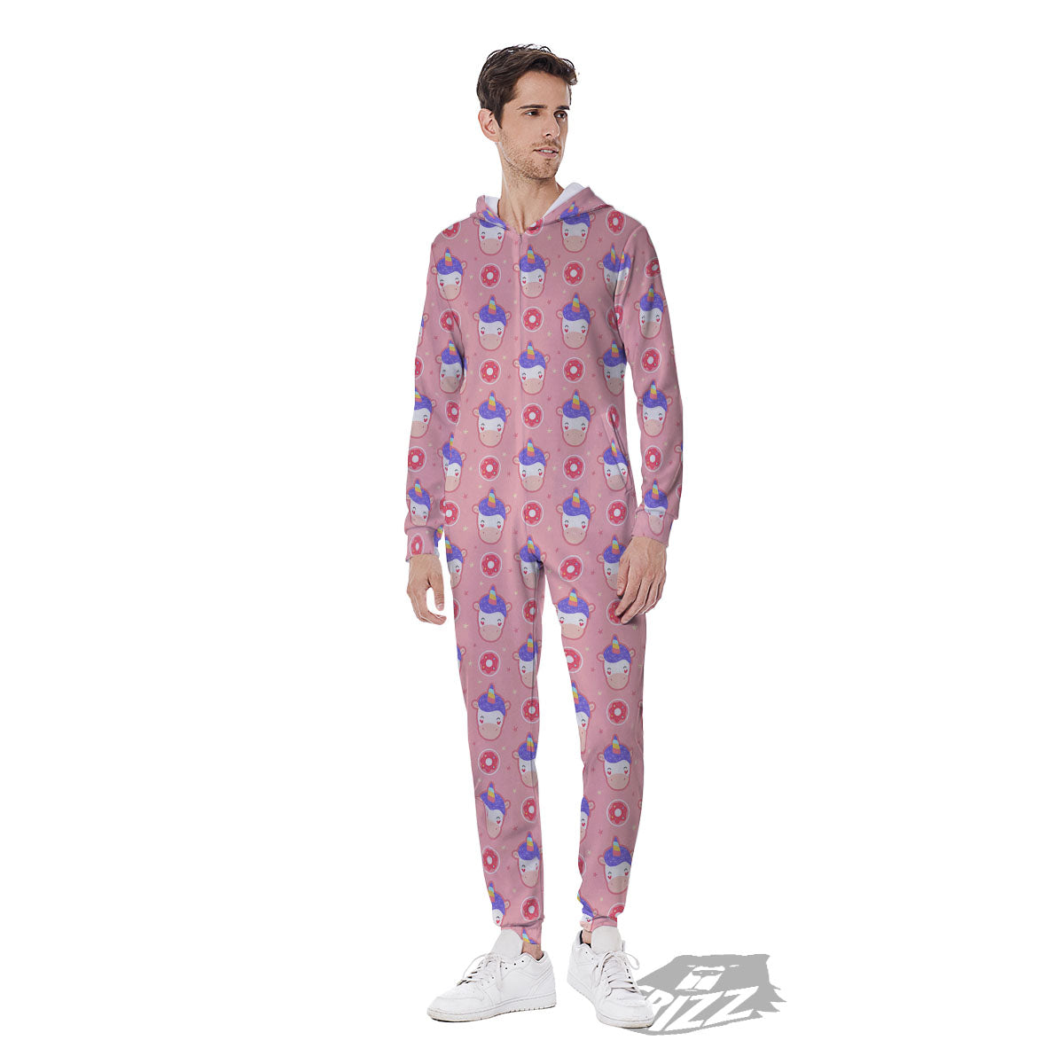 Donut Girly Unicorn Print Pattern Men's Jumpsuit-grizzshop