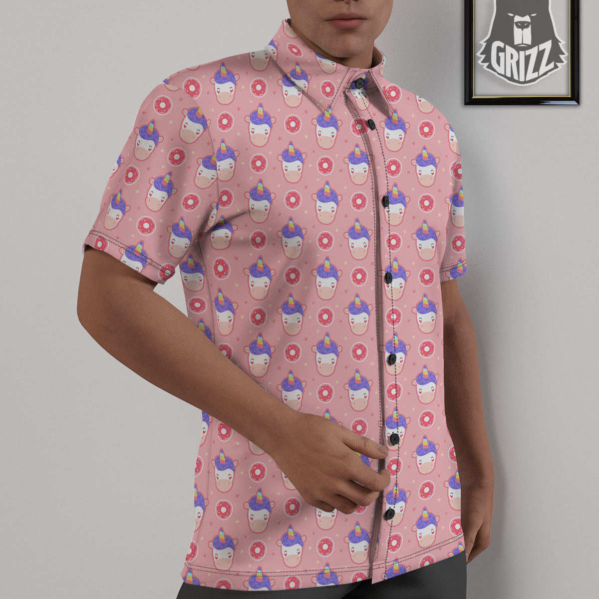 Donut Girly Unicorn Print Pattern Untucked Shirts-grizzshop