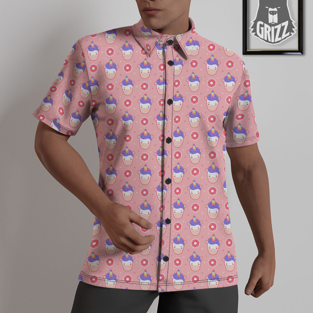 Donut Girly Unicorn Print Pattern Untucked Shirts-grizzshop