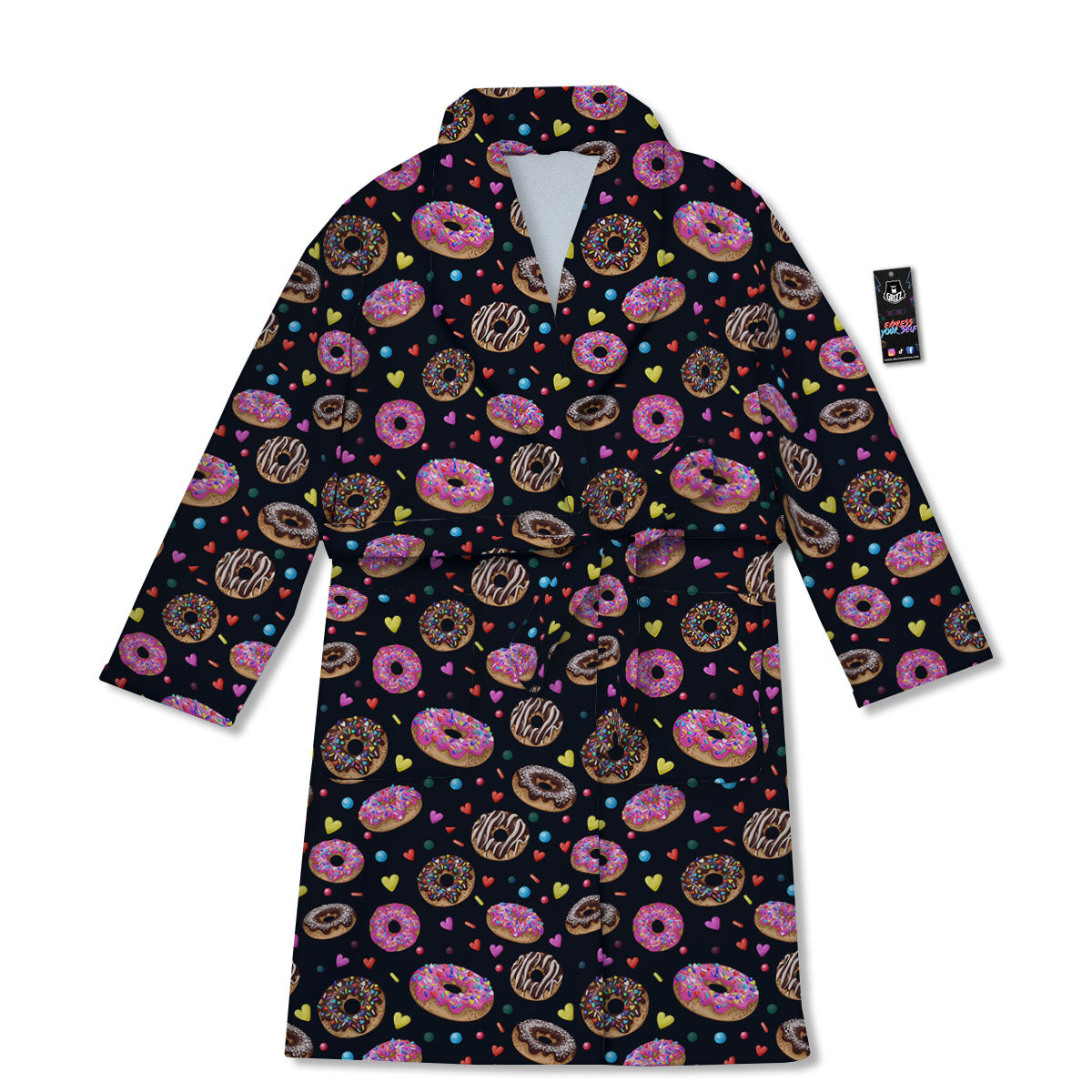 Donut Glaze Print Pattern Bathrobe-grizzshop