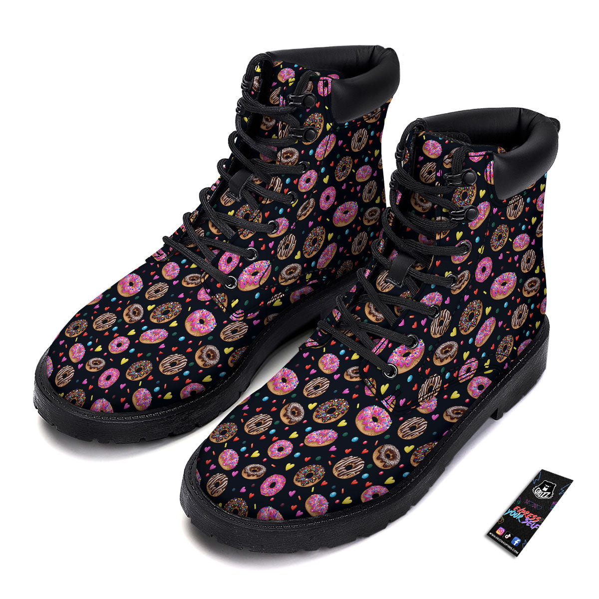 Donut Glaze Print Pattern Boots-grizzshop