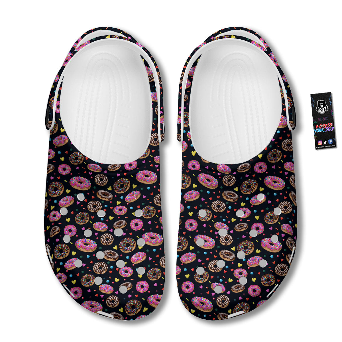 Donut Glaze Print Pattern Clog-grizzshop