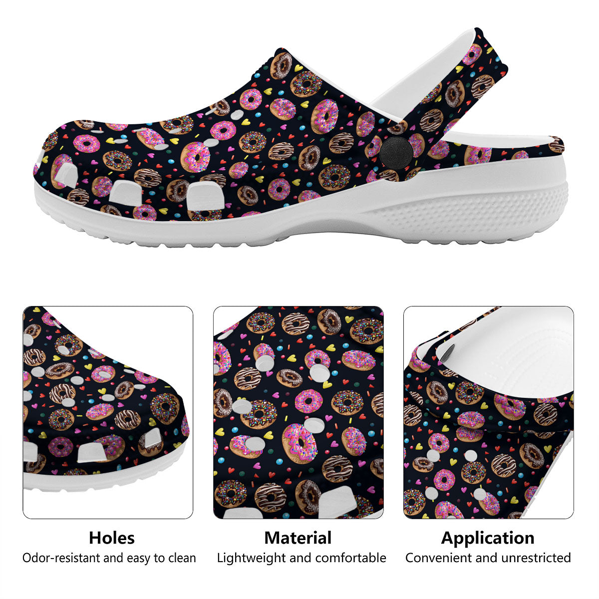 Donut Glaze Print Pattern Clog-grizzshop