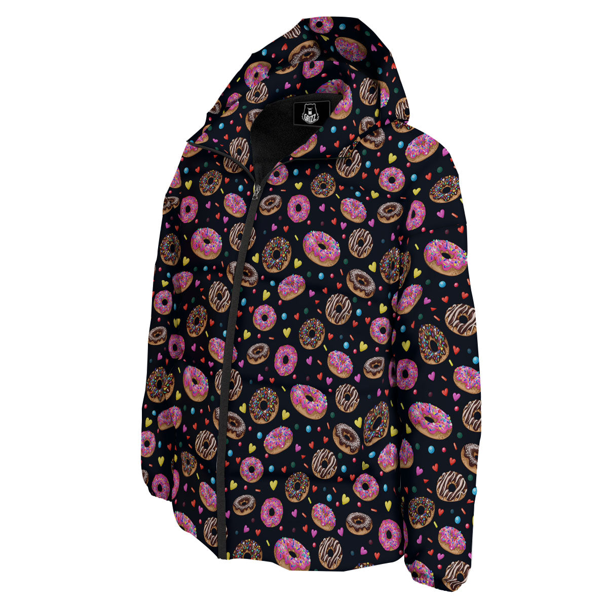 Donut Glaze Print Pattern Down Jacket-grizzshop
