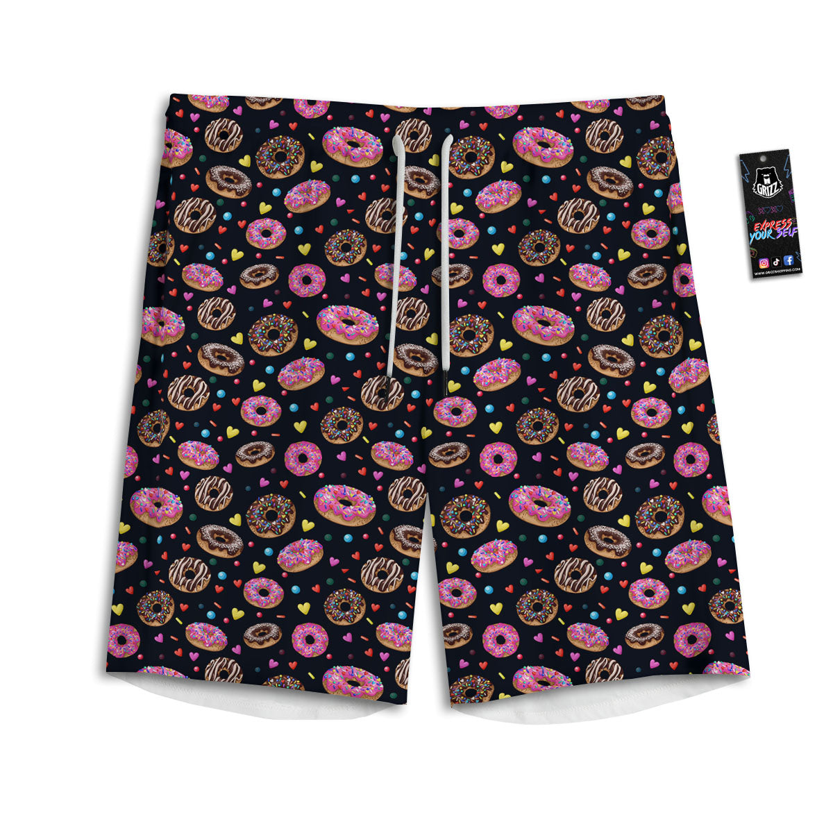Donut Pastel Print Pattern Men's Athletic Shorts