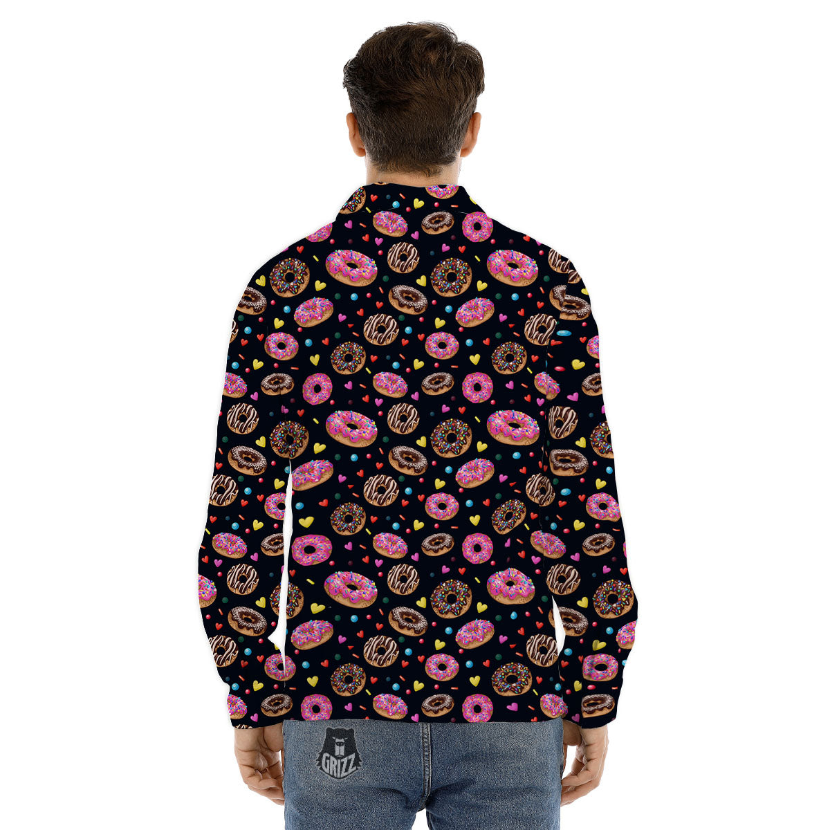 Donut Glaze Print Pattern Men's Dress Shirts-grizzshop