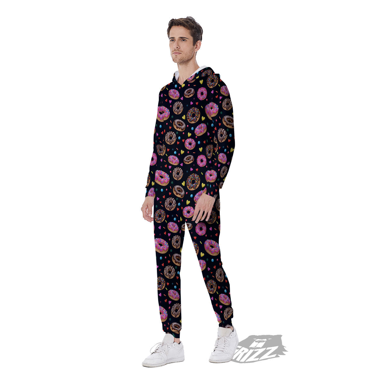 Donut Glaze Print Pattern Men's Jumpsuit-grizzshop