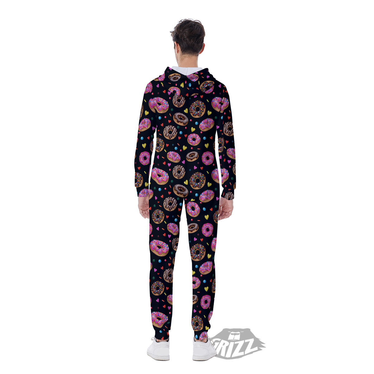 Donut Glaze Print Pattern Men's Jumpsuit-grizzshop