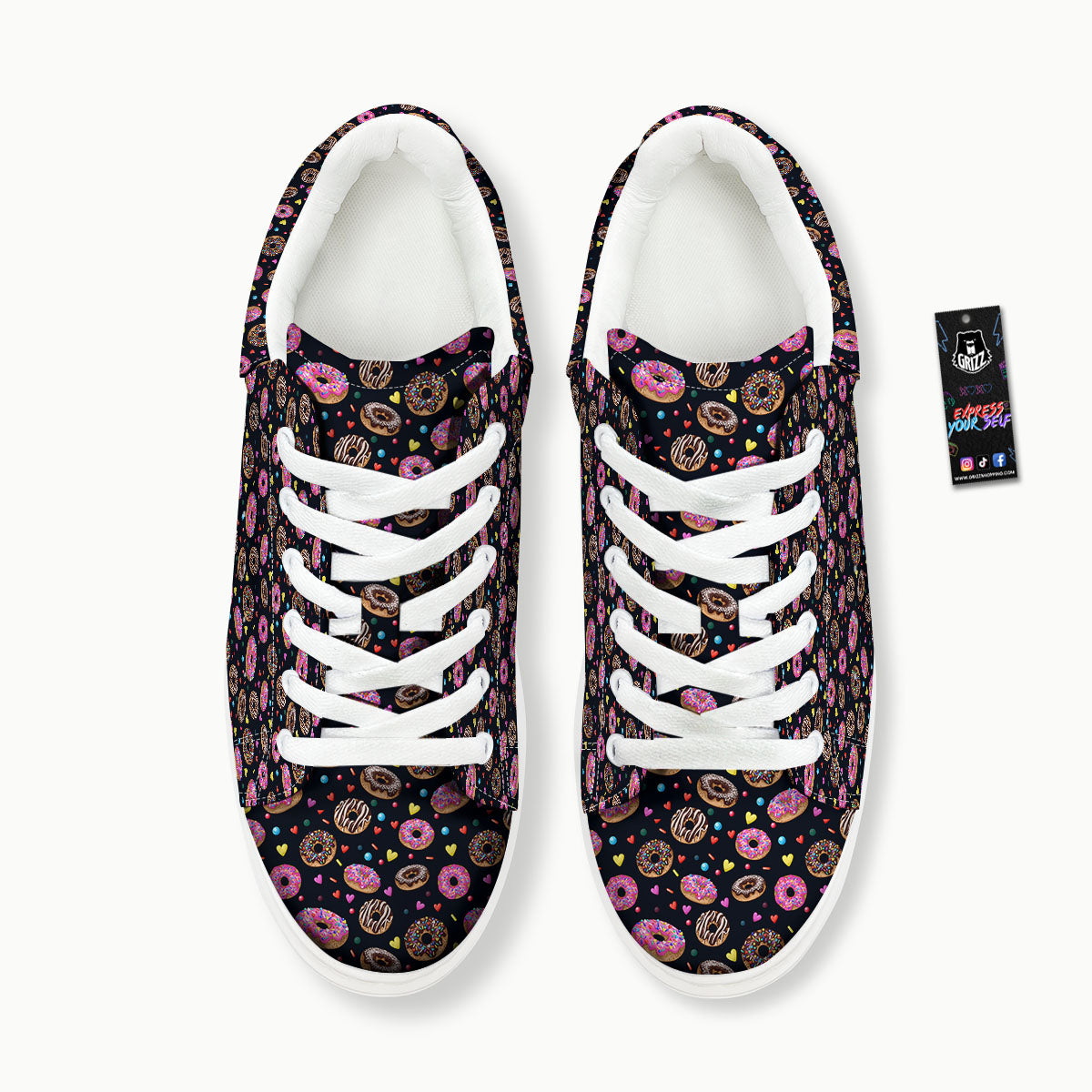 Donut Glaze Print Pattern Platform Shoes-grizzshop