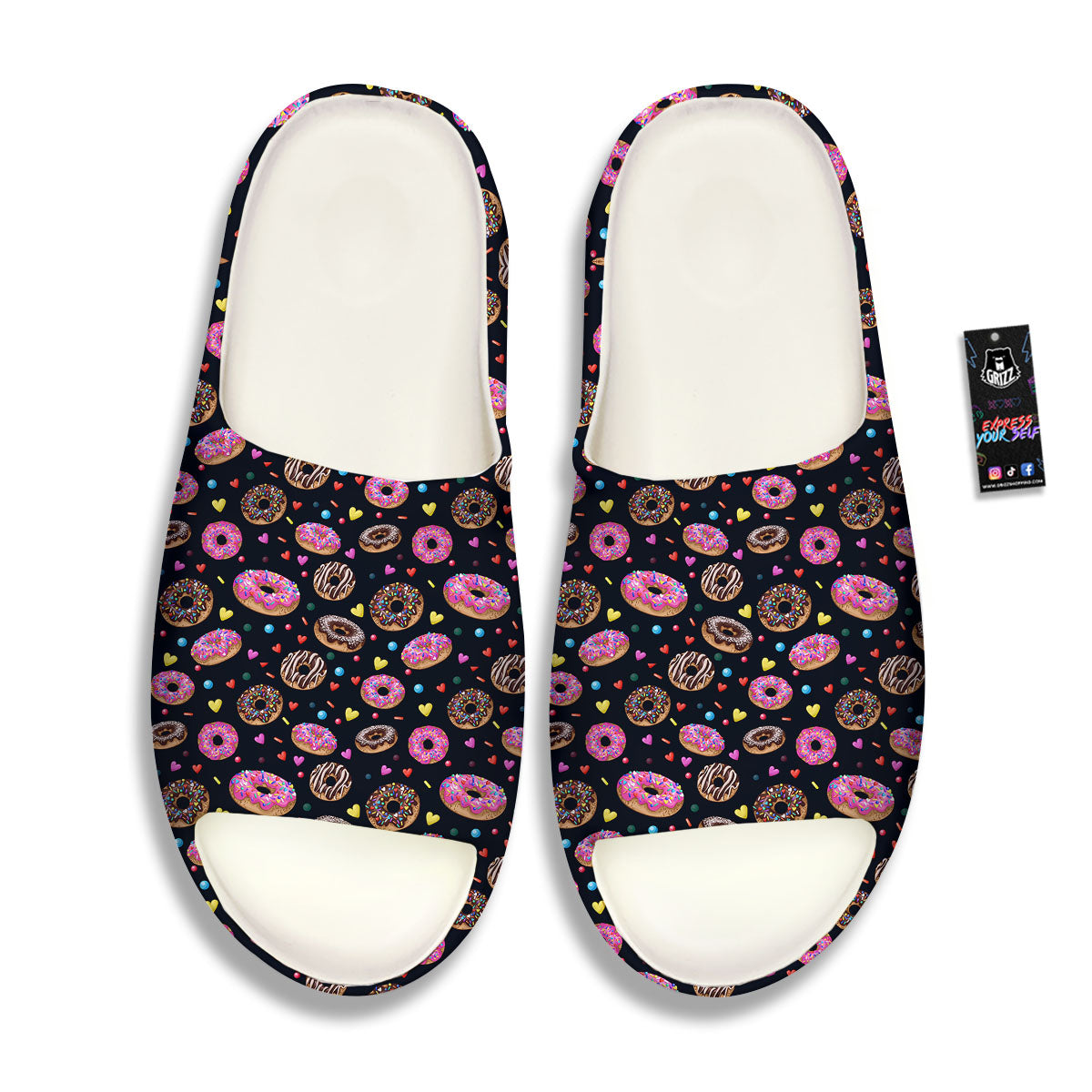 Donut Glaze Print Pattern Sandals-grizzshop