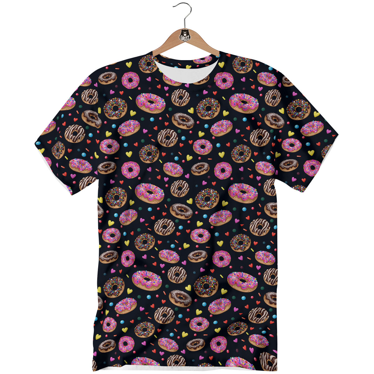 Donut Glaze Print Pattern T-Shirt-grizzshop