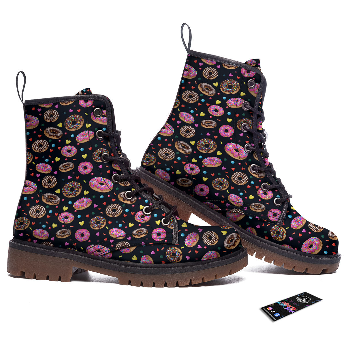 Donut Glaze Print Pattern Work Boots-grizzshop
