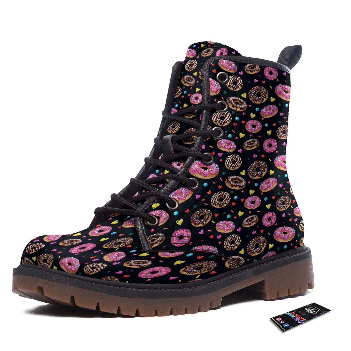 Donut Glaze Print Pattern Work Boots-grizzshop