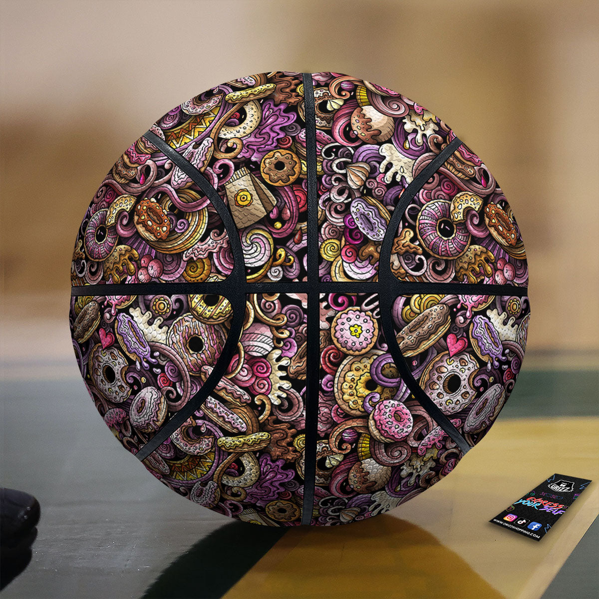 Donut Graffiti Print Pattern Basketball-grizzshop