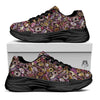 Donut Graffiti Print Pattern Black Chunky Shoes-grizzshop