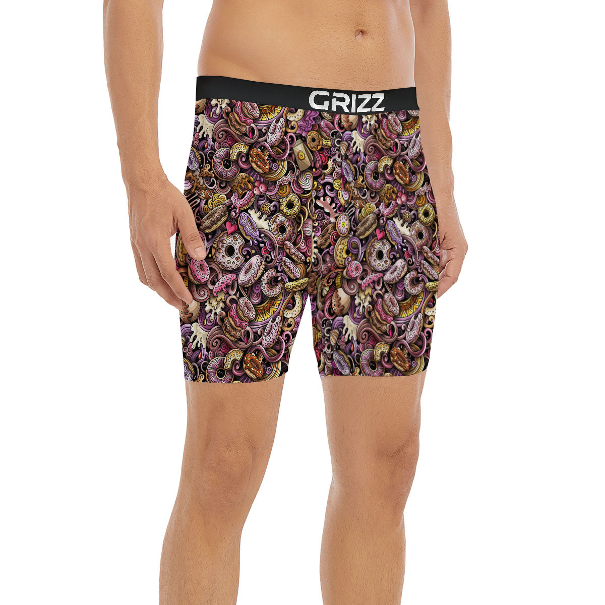 Donut Graffiti Print Pattern Boxer Briefs-grizzshop