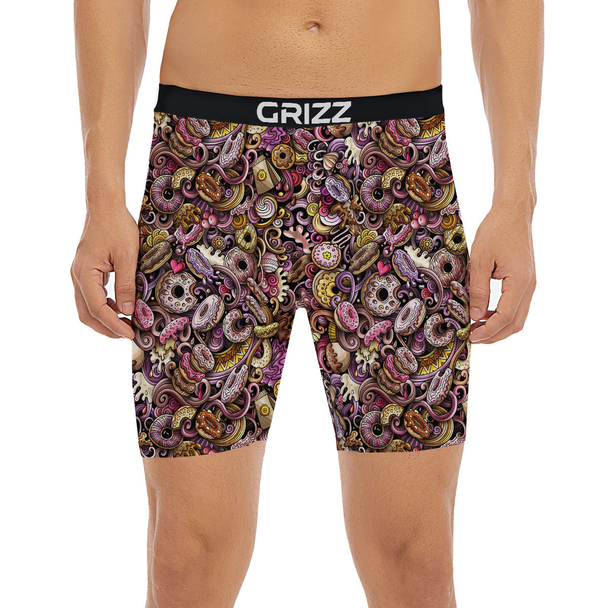 Donut Graffiti Print Pattern Boxer Briefs-grizzshop