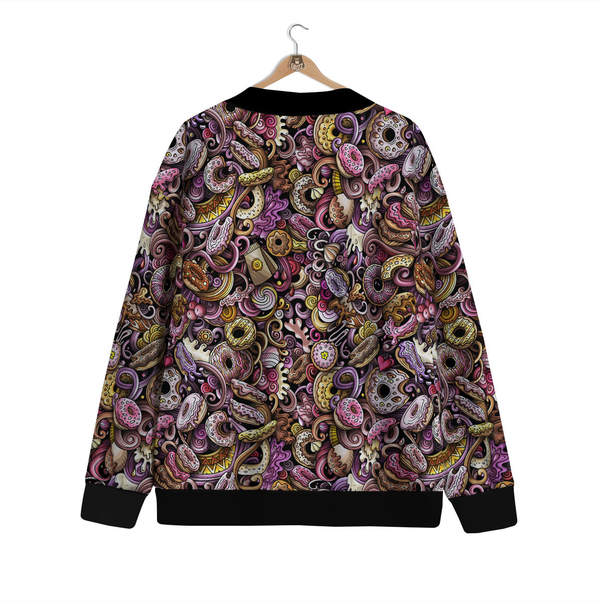 Donut Graffiti Print Pattern Cardigan-grizzshop