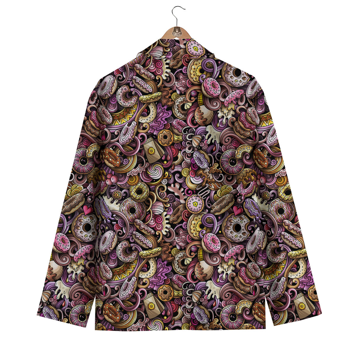 Donut Graffiti Print Pattern Men's Blazer-grizzshop