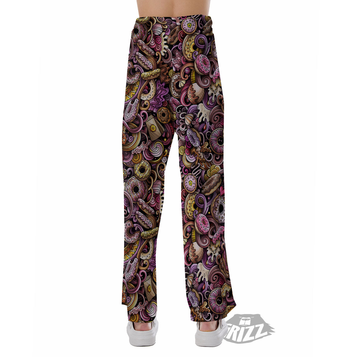 Donut Graffiti Print Pattern Pajama Pants-grizzshop