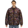 Donut Graffiti Print Pattern Puffer Jacket-grizzshop