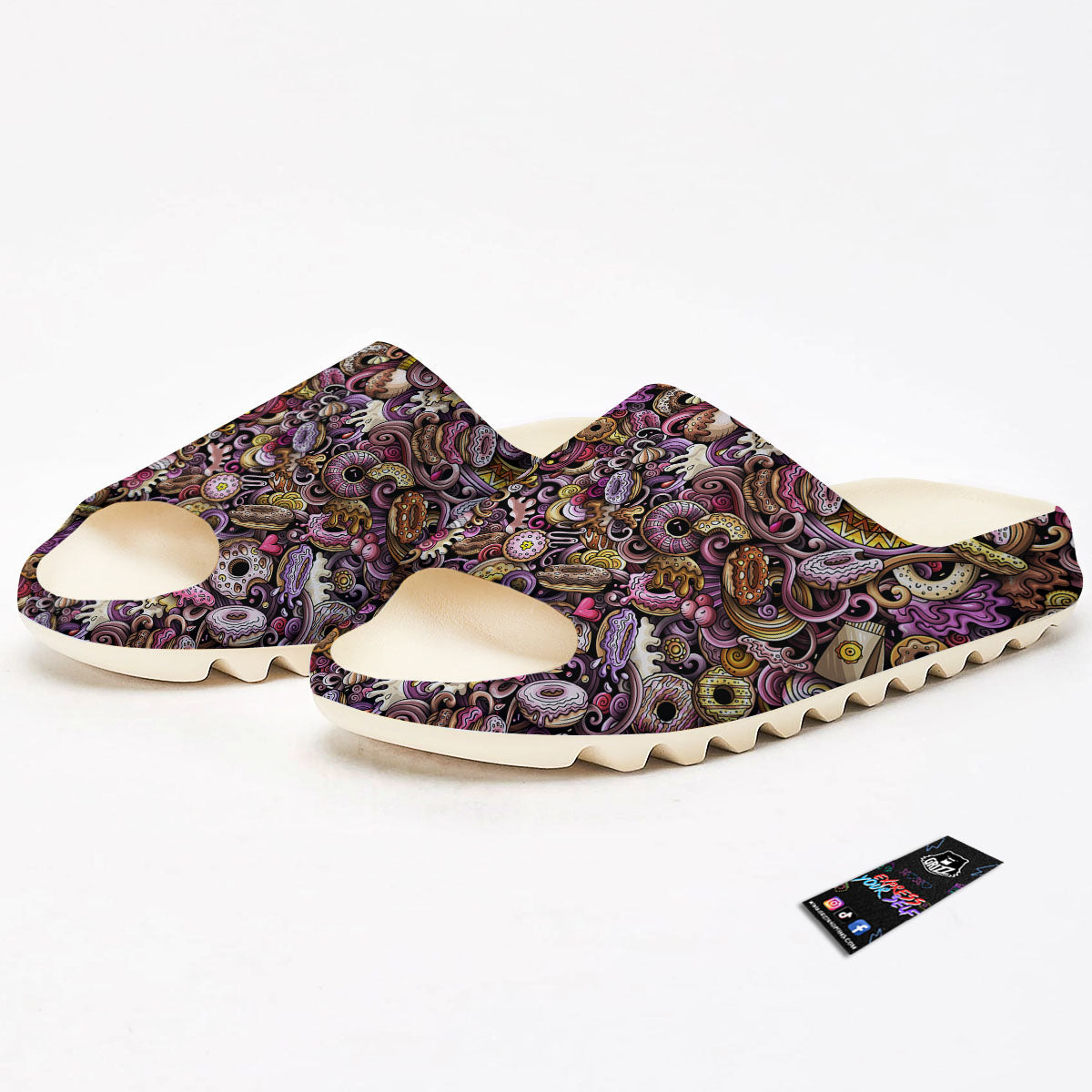 Donut Graffiti Print Pattern Sandals-grizzshop