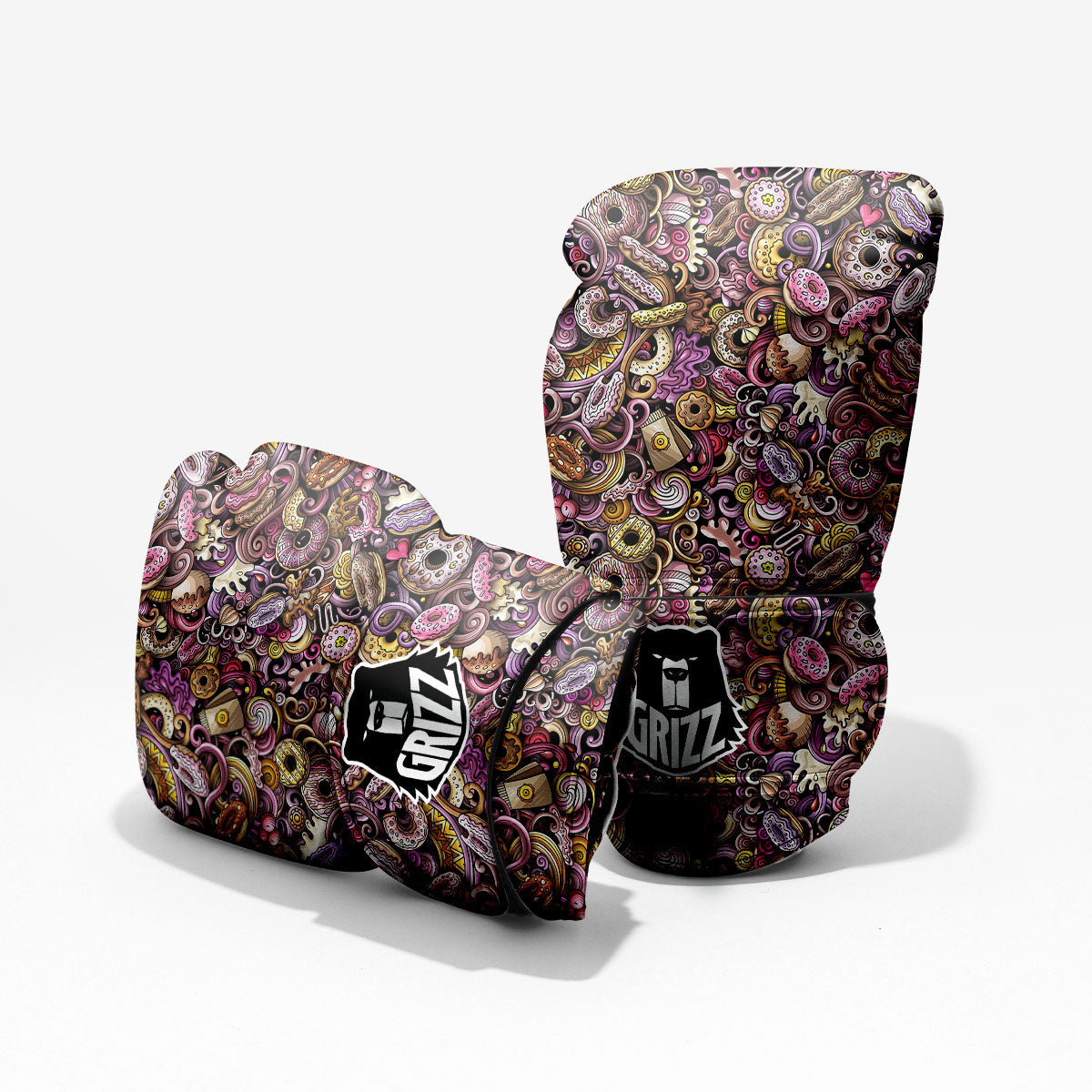 Donut Graffiti Print Pattern Pro Boxing Glove
