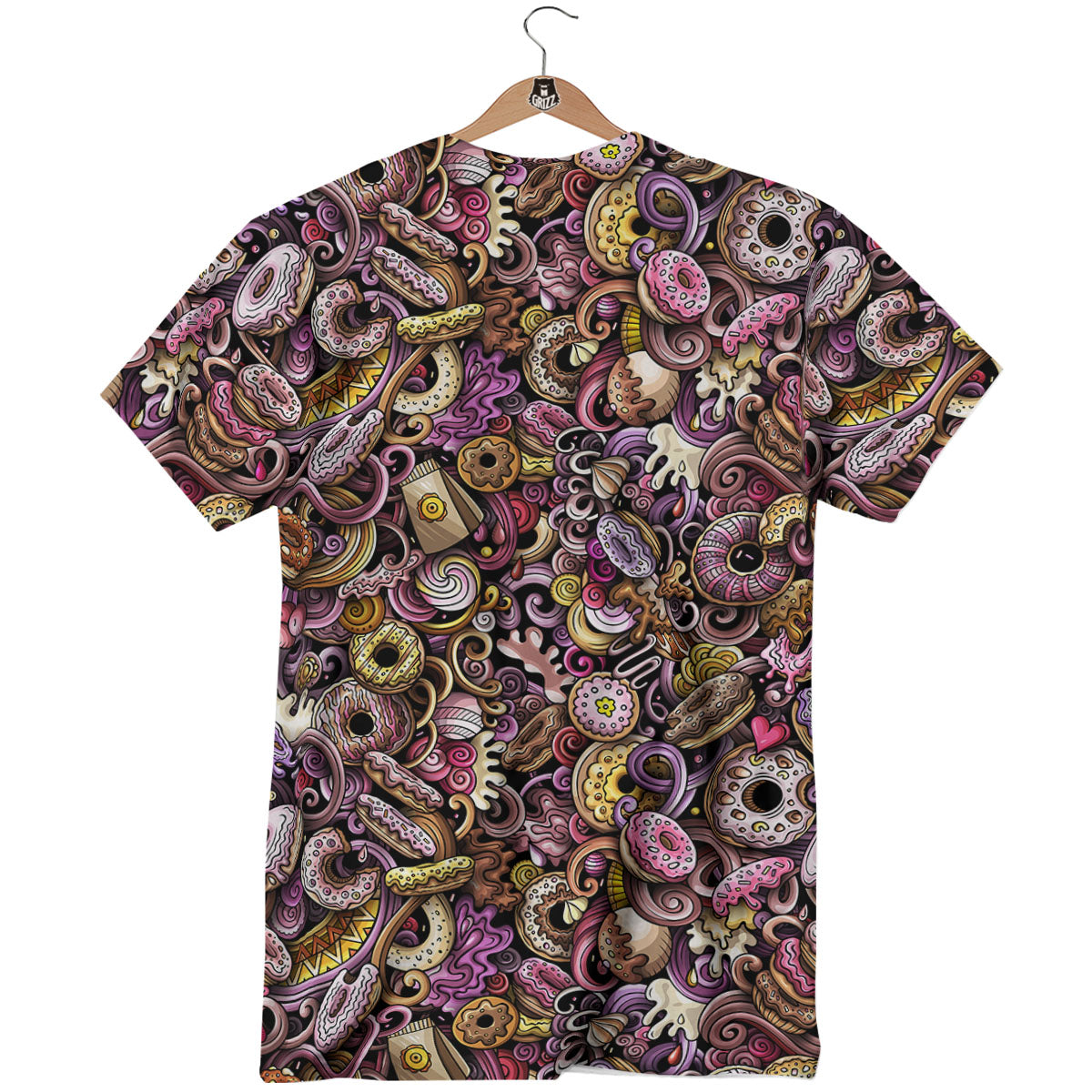 Donut Graffiti Print Pattern T-Shirt-grizzshop