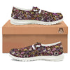 Donut Graffiti Print Pattern White Loafers-grizzshop