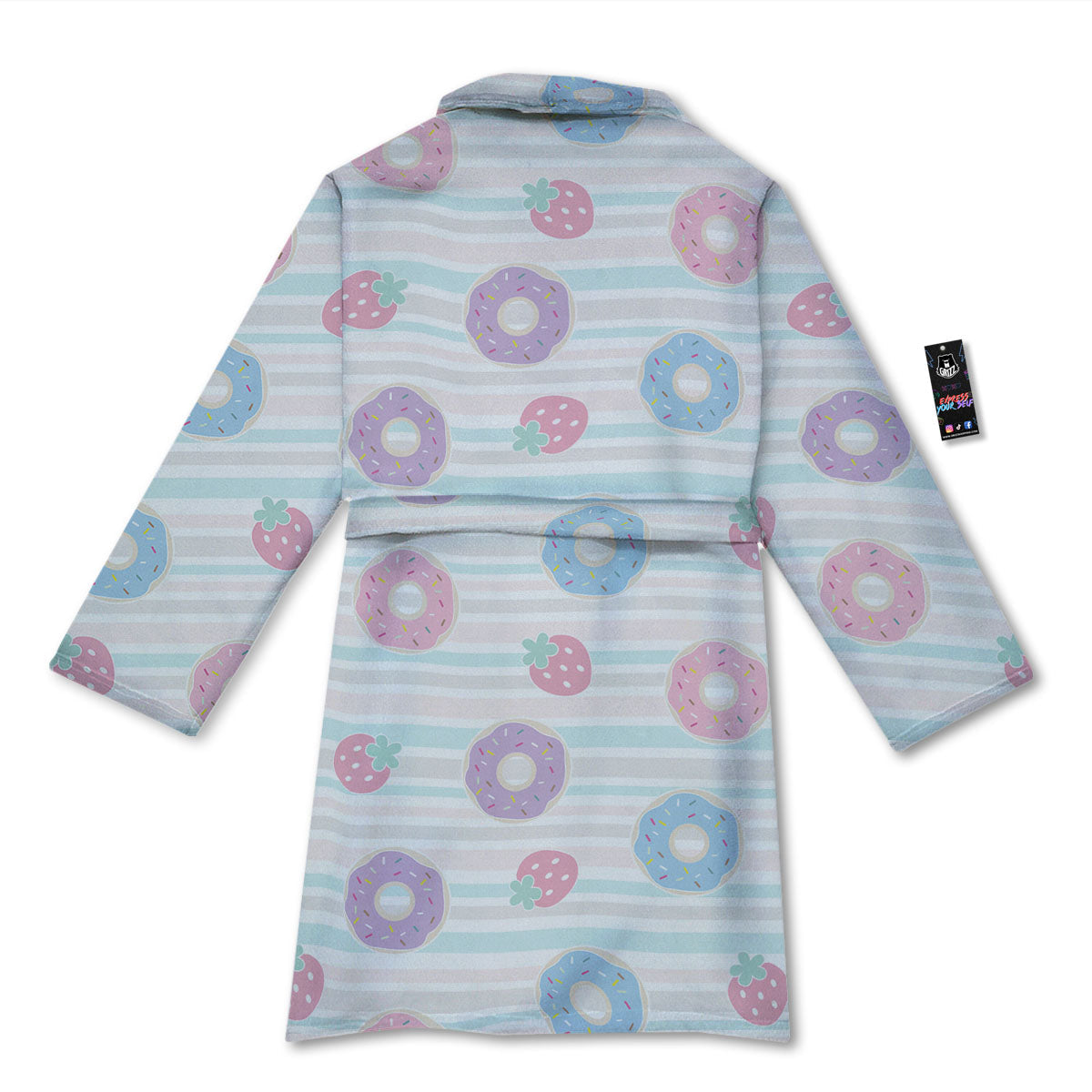 Donut Pastel Print Pattern Bathrobe-grizzshop
