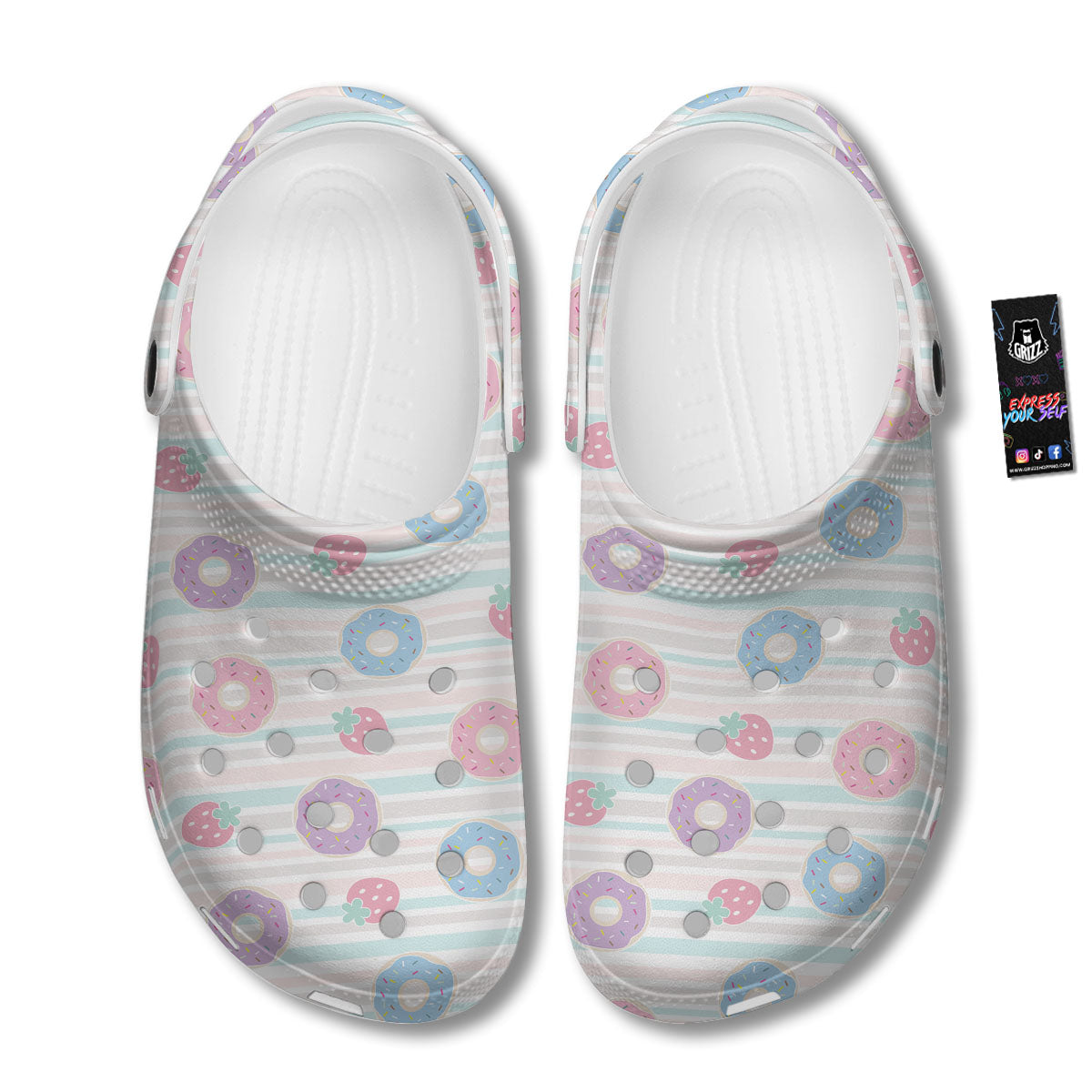 Donut Pastel Print Pattern Clog-grizzshop