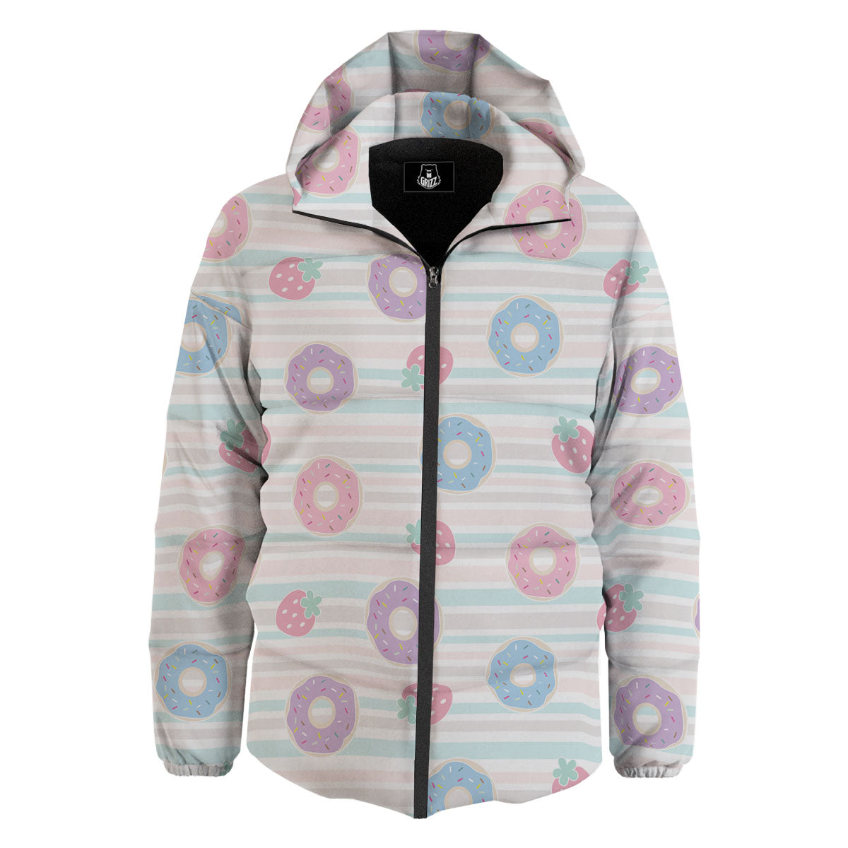 Donut Pastel Print Pattern Down Jacket-grizzshop