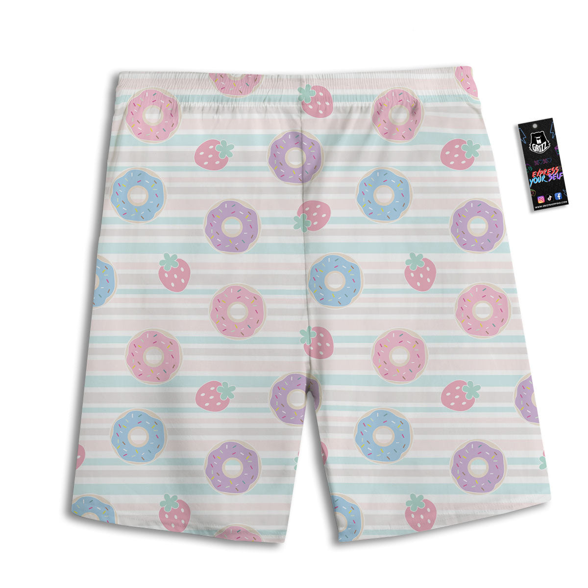 Donut Pastel Print Pattern Men's Athletic Shorts
