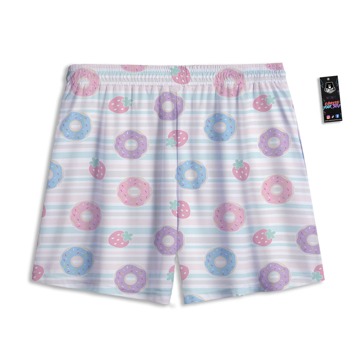 Donut Pastel Print Pattern Mesh Shorts