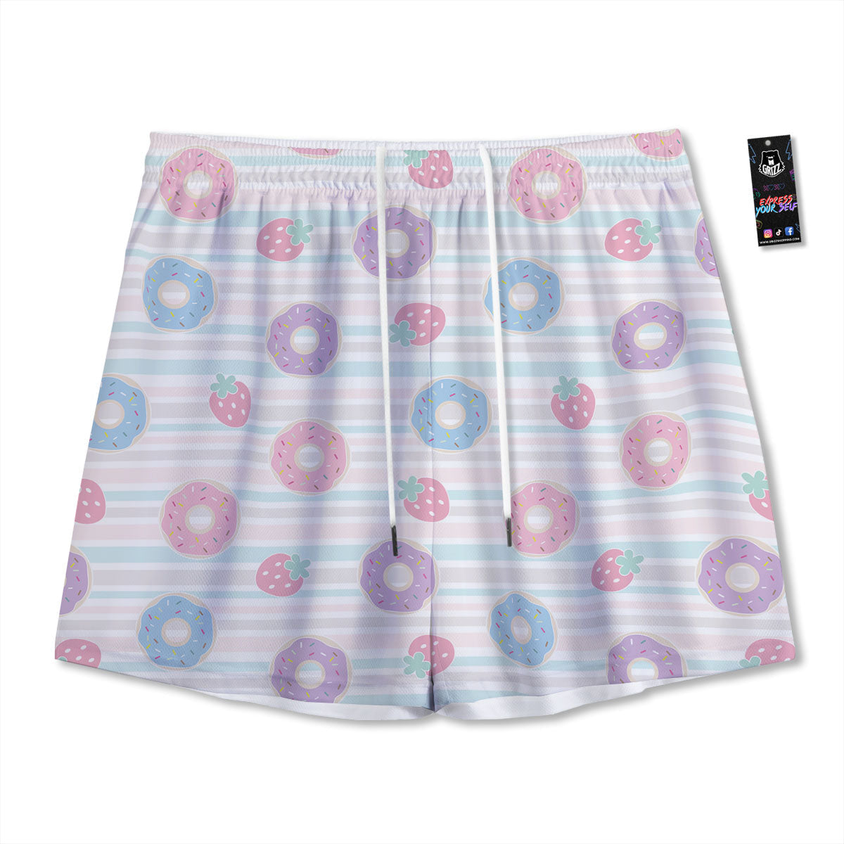Donut Pastel Print Pattern Mesh Shorts