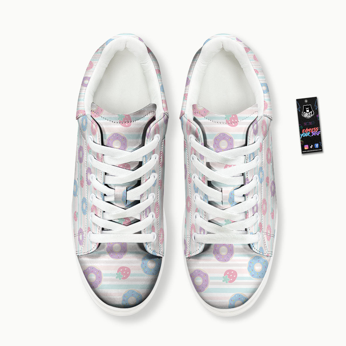 Donut Pastel Print Pattern Platform Shoes-grizzshop