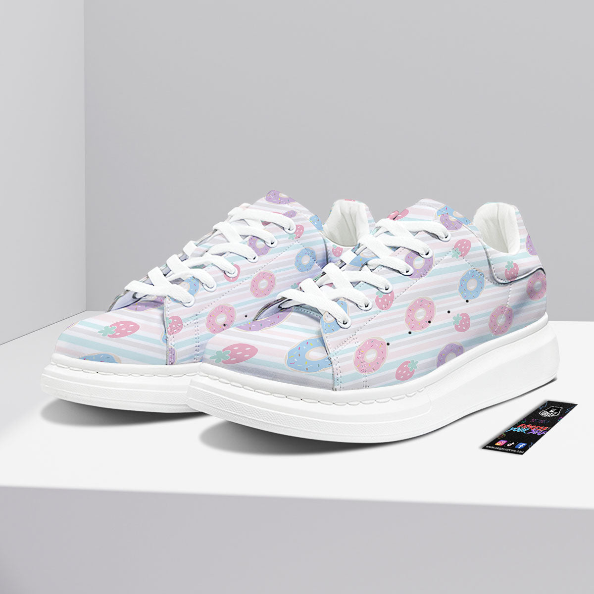 Donut Pastel Print Pattern Platform Shoes-grizzshop
