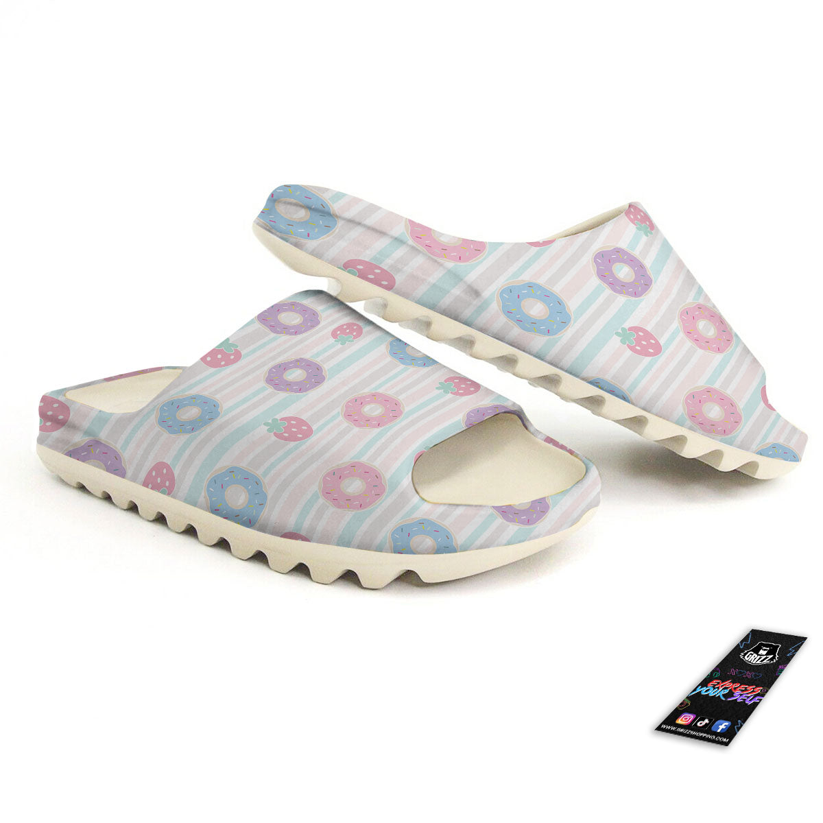 Donut Pastel Print Pattern Sandals-grizzshop