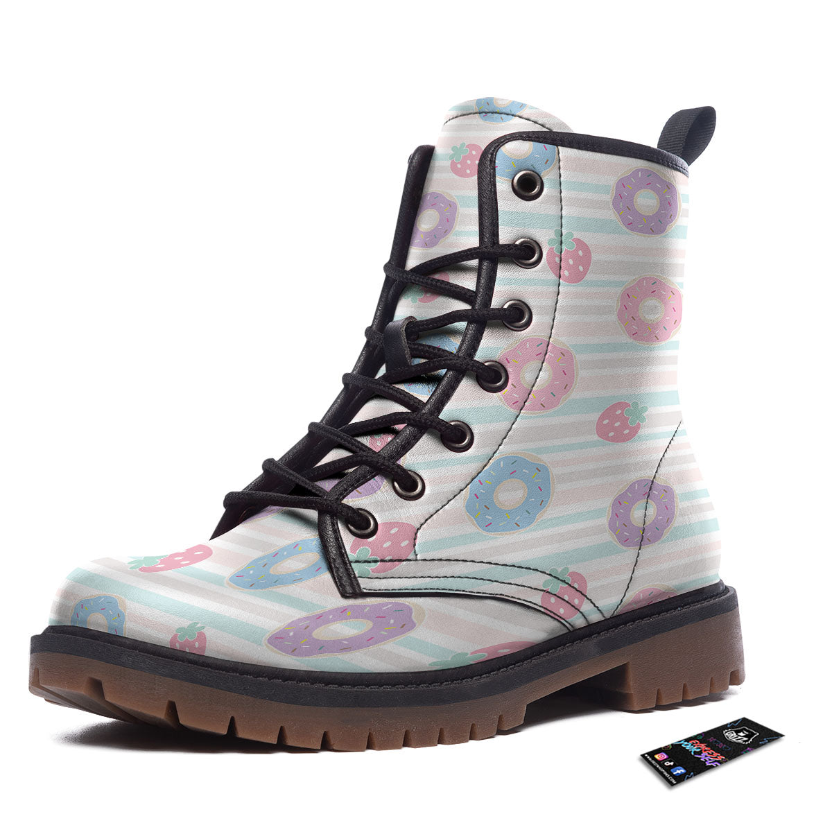 Donut Pastel Print Pattern Work Boots-grizzshop