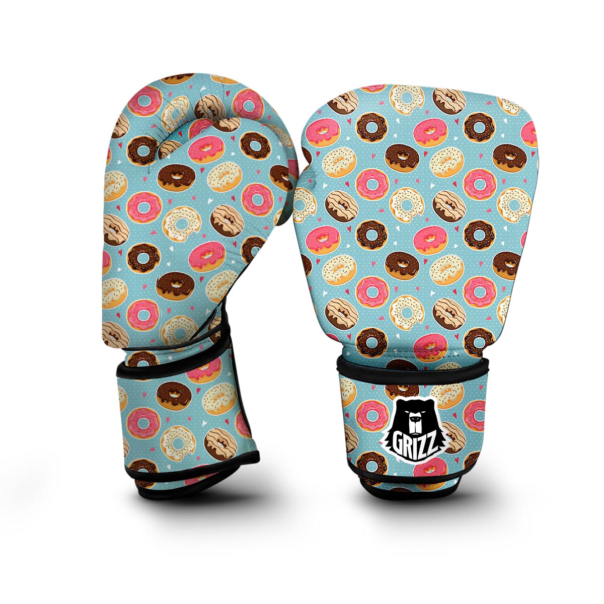 Donut Pattern Print Boxing Gloves-grizzshop
