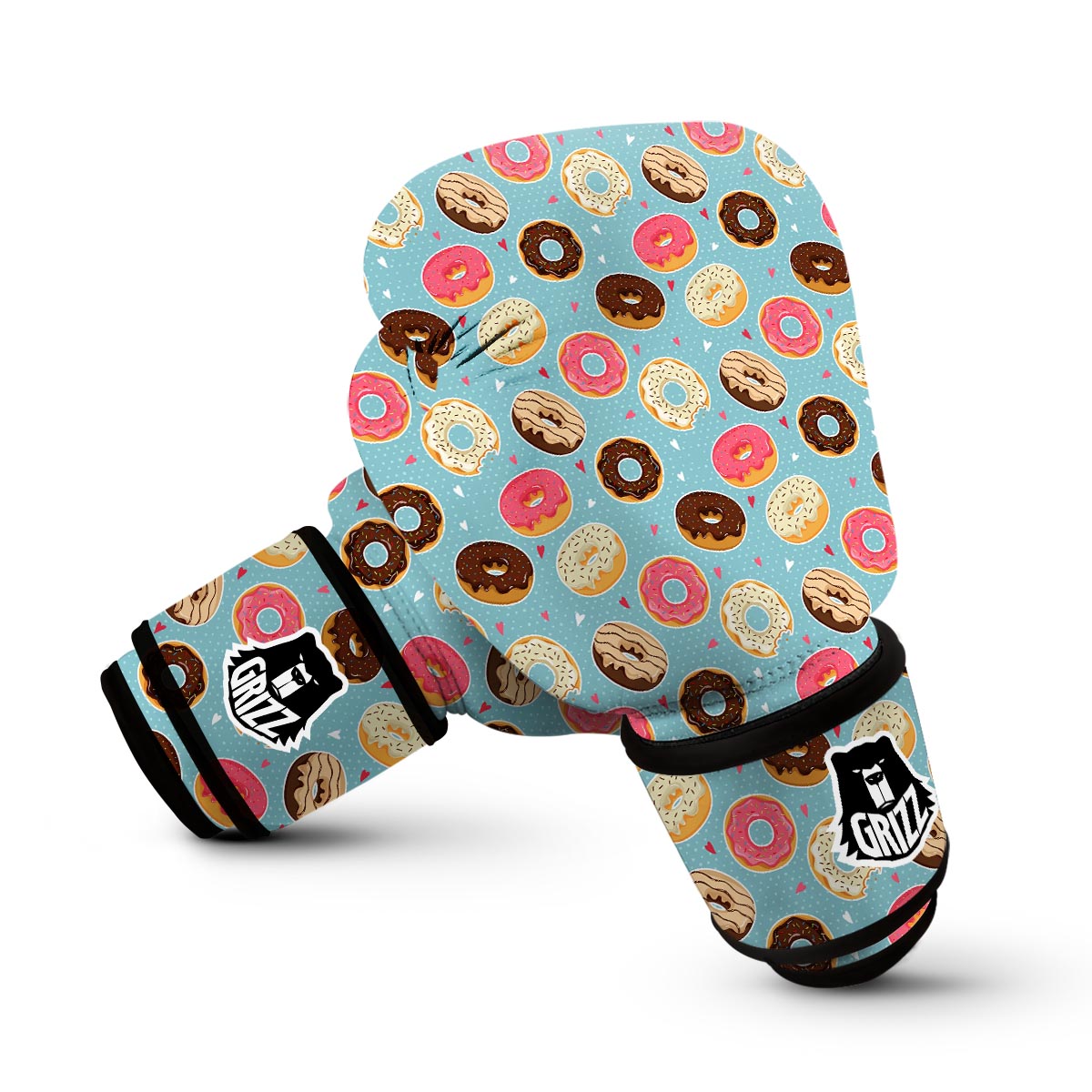 Donut Pattern Print Boxing Gloves-grizzshop