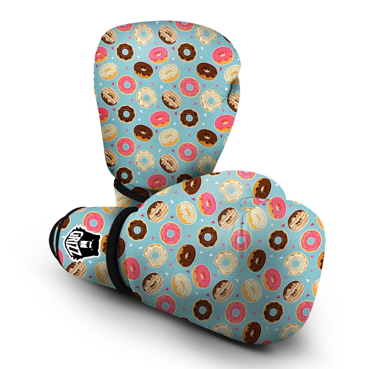 Donut Pattern Print Boxing Gloves-grizzshop