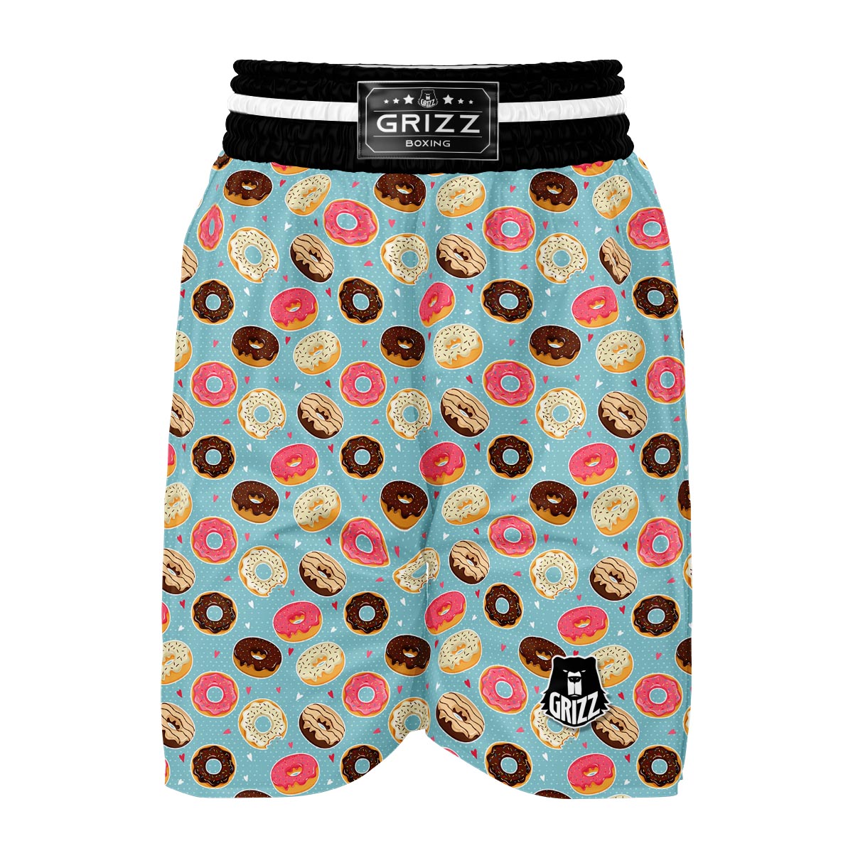Donut Pattern Print Boxing Shorts-grizzshop