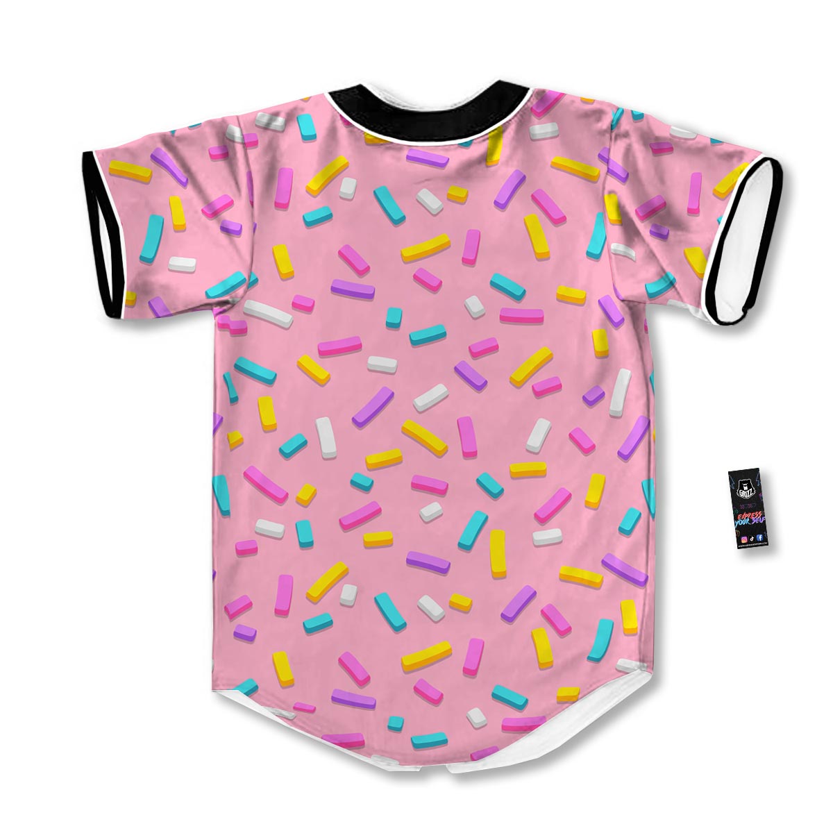 Donut Sprinkles Print Pattern Baseball Jersey-grizzshop