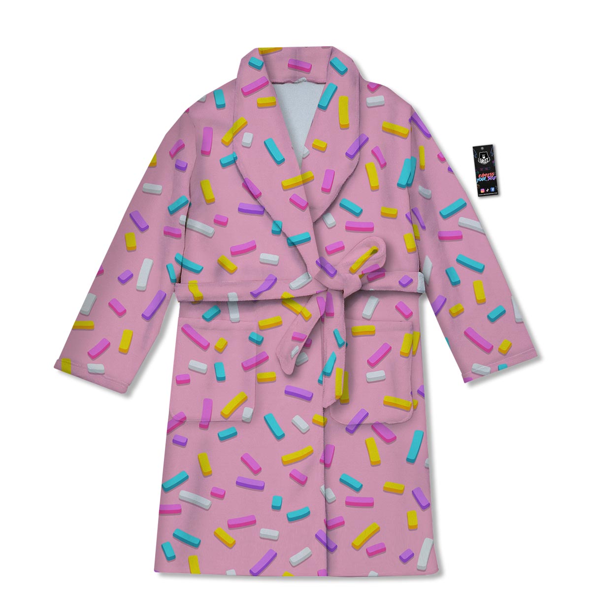 Donut Sprinkles Print Pattern Bathrobe-grizzshop